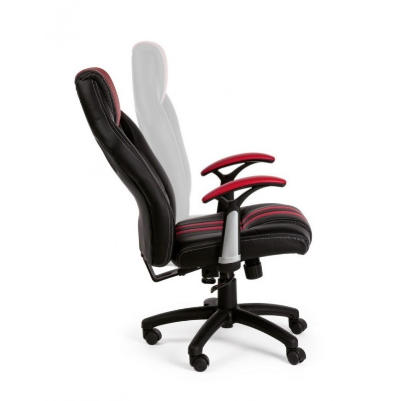 Poltrona ufficio con braccioli Spider rosso in similpelle - Samnite