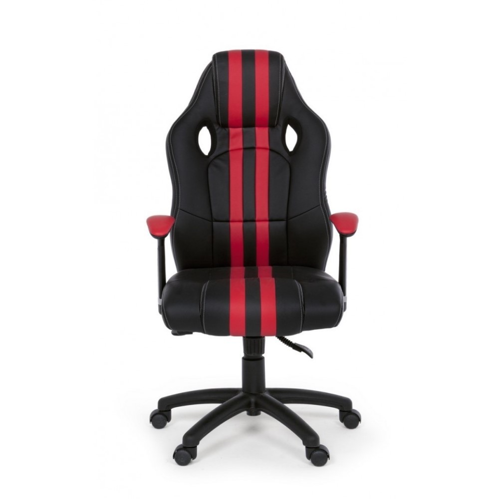 Poltrona ufficio con braccioli Spider rosso in similpelle - Samnite