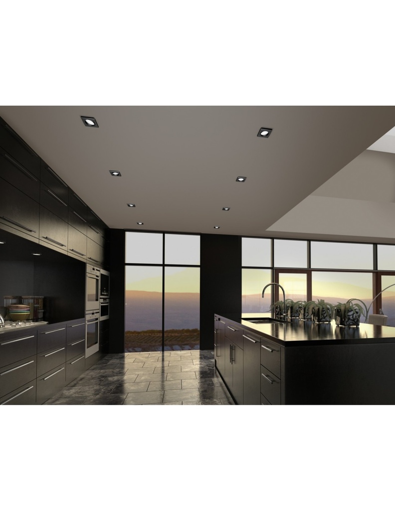 Faretto da Incasso Quadrato Pamir Led 5,5w 3000k Nero Trio Lighting - Samnite