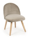 Poltroncina moderna Adeline in legno rivestita effetto velluto tortora - Samnite