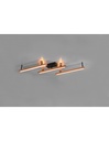 Grande Plafoniera Bacchette Legno Orientabili Vintage Doppio Led Bellari Trio Lighting - Samnite