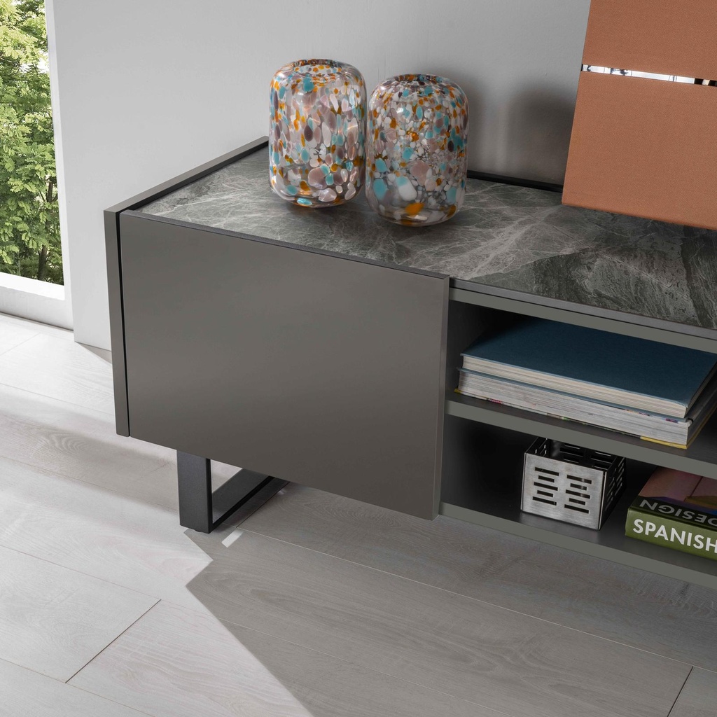 Porta TV grigio-grigio scuro 40  cm x 140  cm H. 45  cm - Samnite