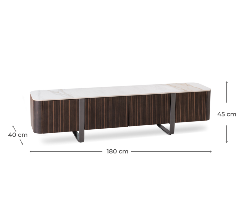 Porta TV oro-ebano 40 cm x 180 cm H. 45 cm - Samnite