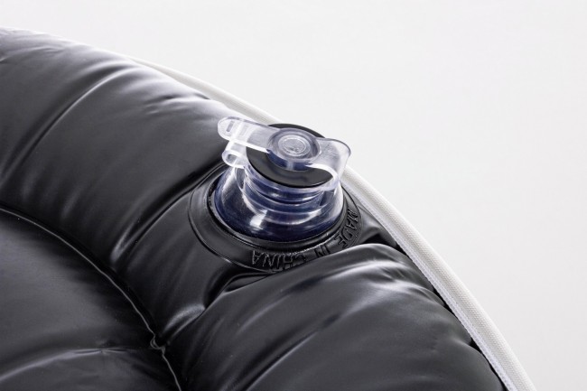 Pouf Righe Gonfiabile Bianco-Grigio - Samnite