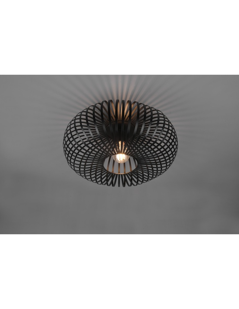 Lampada Da Soffitto Gabbia Metallica Ellissi Johann Nero Ø40 cm Trio Lighting - Samnite