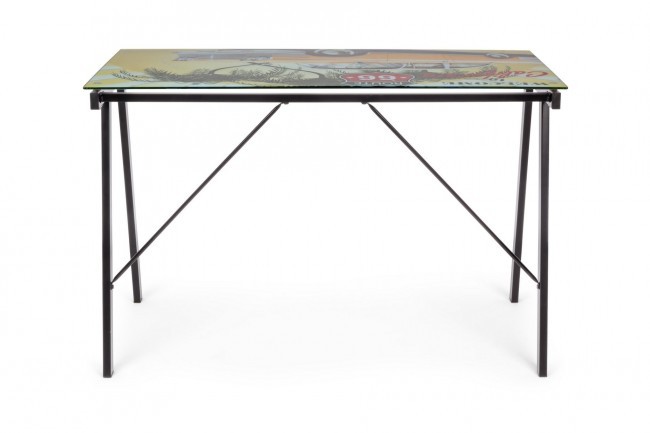 Scrivania Young California piano in vetro 113x58 cm - Samnite
