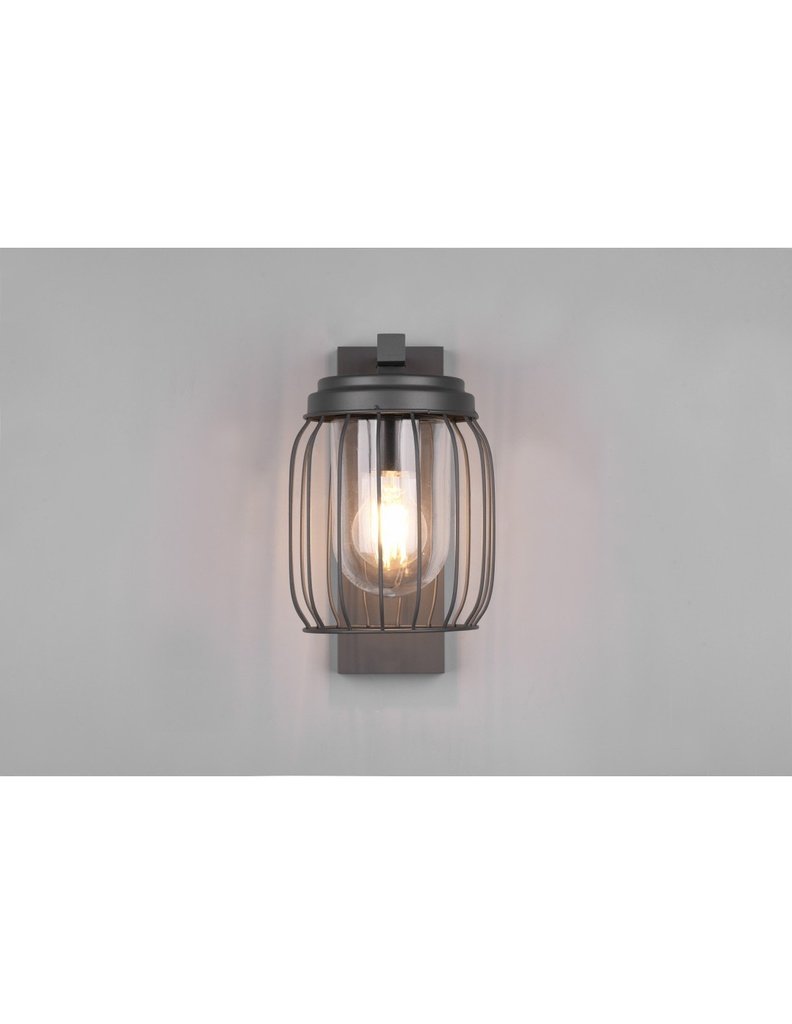Applique Tuela Lanterna Rete Metallica Antracite IP44 Trio Lighting