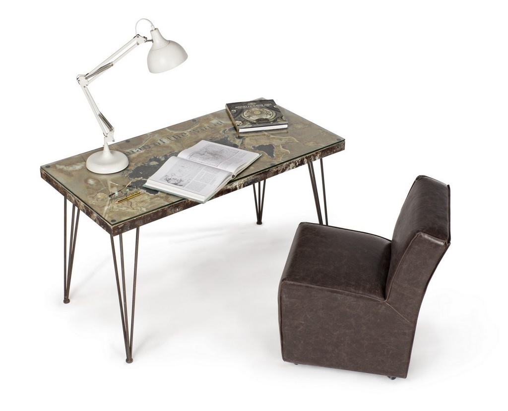 Scrivania cemento e metallo Atlantide cm 130 x 65 - Samnite