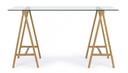 Scrivania moderna Alchimia con piano in vetro 140x70x76h cm - Samnite
