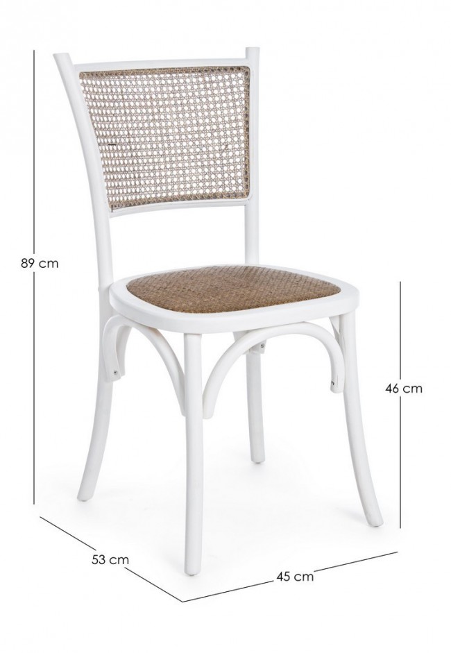 Sedia bianco in legno stile rustico - Samnite
