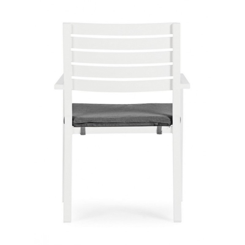Sedia con braccioli Helina bianco in alluminio - Samnite