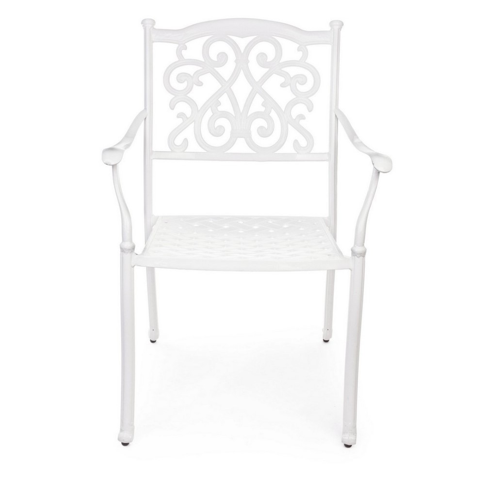 Sedia con bracciolo Ivrea bianco da esterno - Samnite
