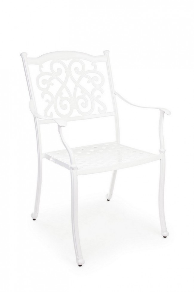 Sedia con bracciolo Ivrea bianco da esterno - Samnite