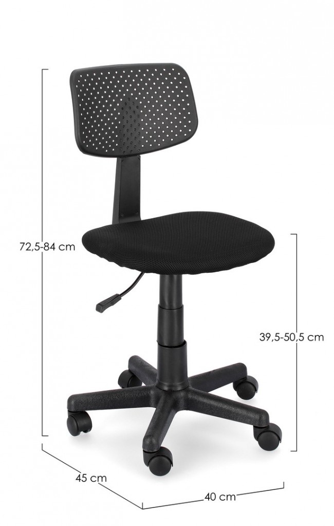 Sedia da ufficio nero con ruote altezza regolabile - Samnite