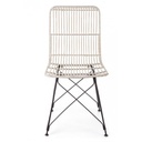Sedia in stile contemporaneo in acciaio e kubu Bianco LUCILA 45x55x h85 cm - Samnite