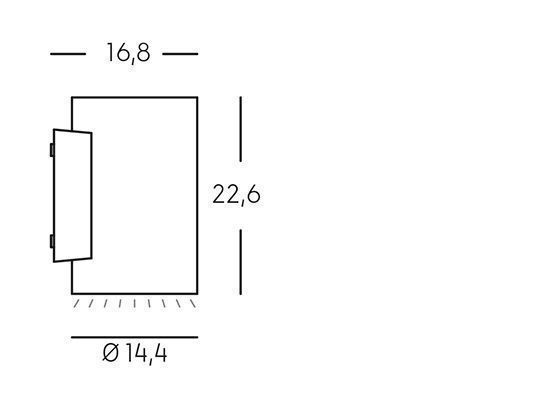 Lampada da parete in alluminio pressofuso, diffusori in vetro trasparente, 20W, 2120 lumen, luce calda bianco - Samnite