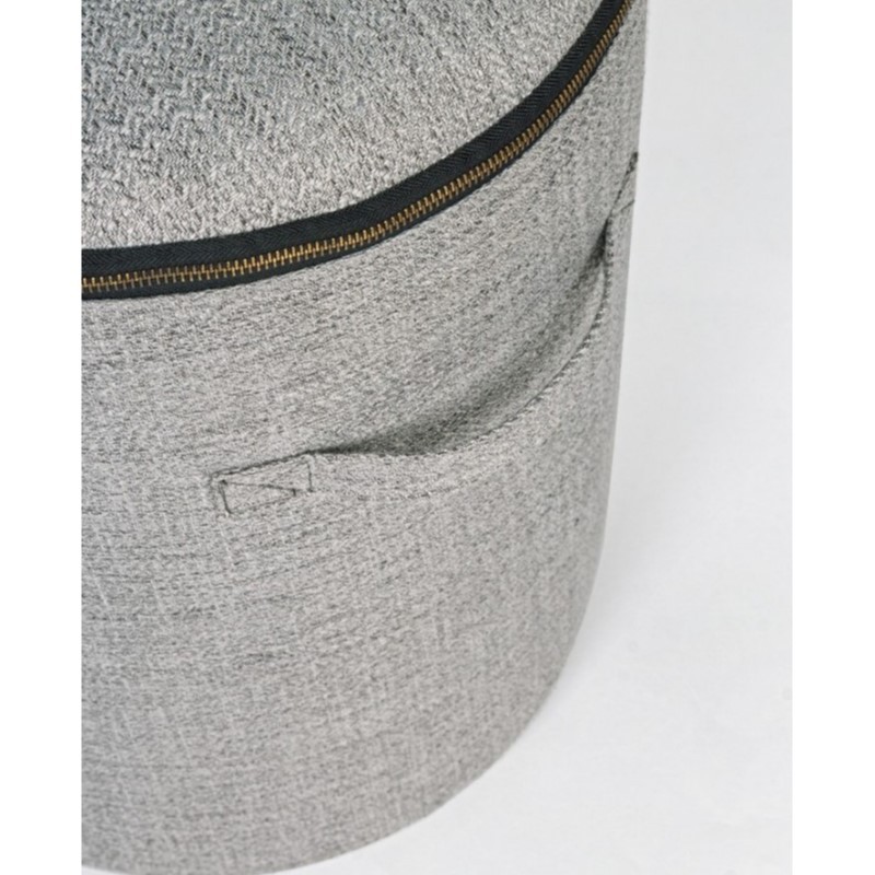 Set 2 Pouf in tessuto con contenitore Grigio RADMILA - Samnite