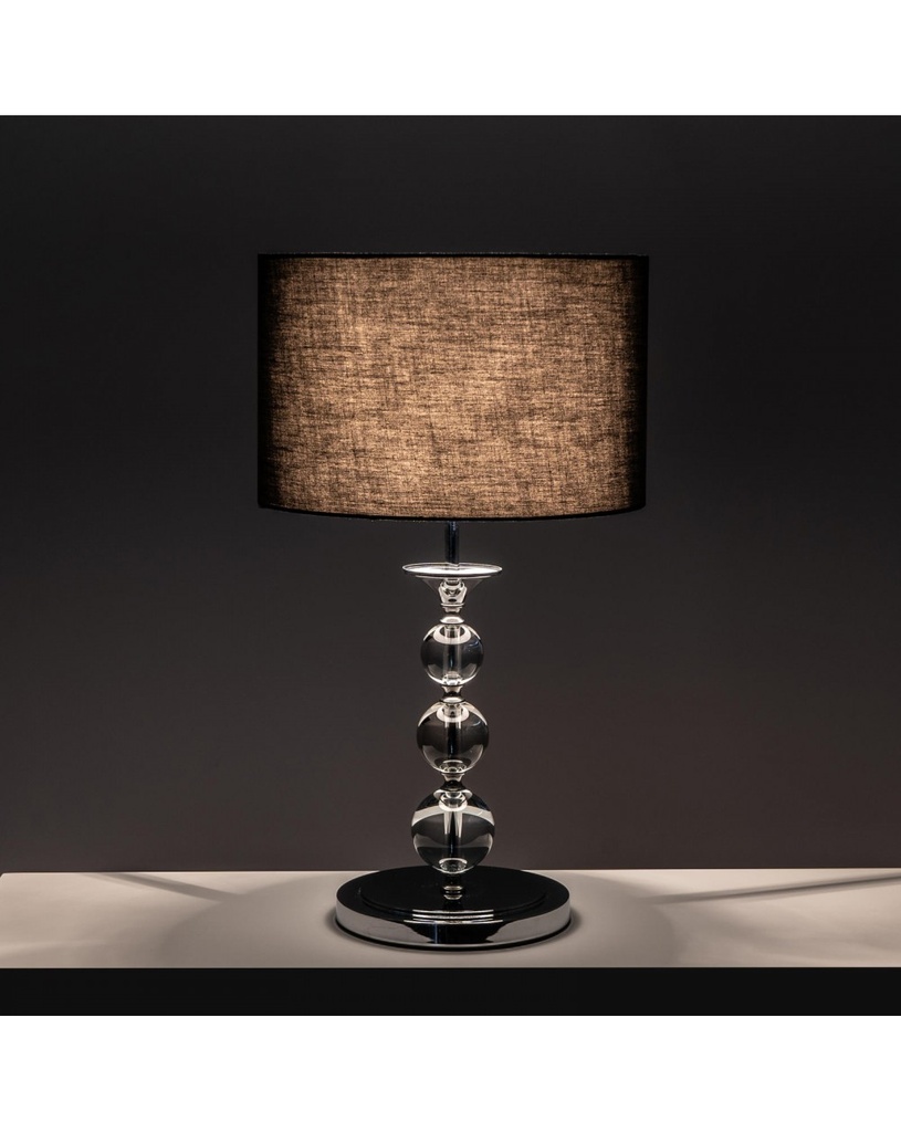 Lampada da tavolo Giuditta in tessuto e metallo nero STS - Samnite