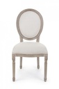 2x Sedia bianco naturale in tessuto imbottito stile classico