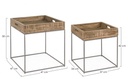 Set 2 tavolino in legno stile industriale - Samnite