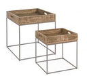 Set 2 tavolino in legno stile industriale - Samnite