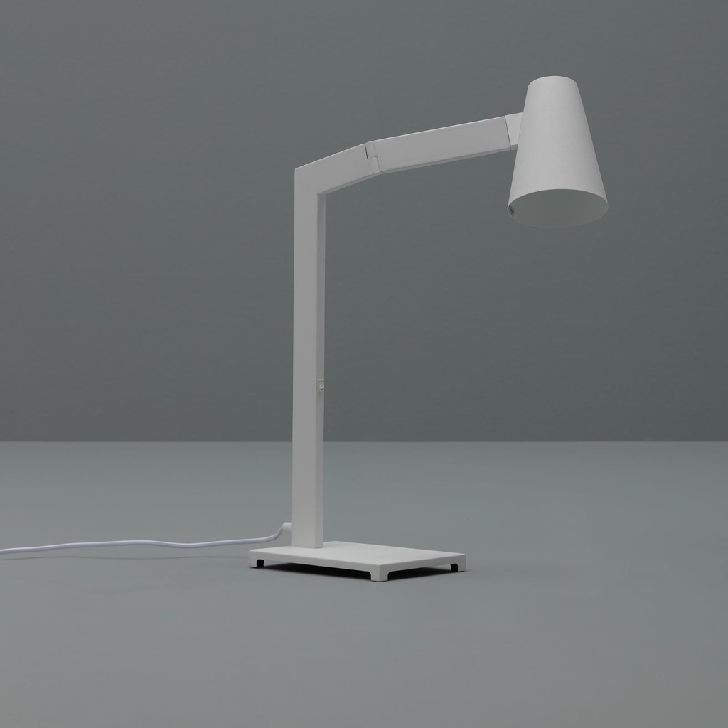 Lampada da tavolo con paralume in metallo bianco 415x60,5h cm - Samnite