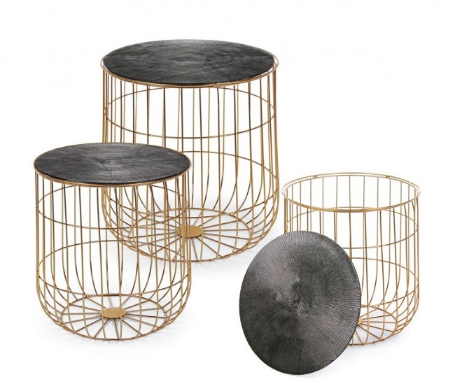 Set 3 Tavolini Contenitori di design Mariam - Samnite
