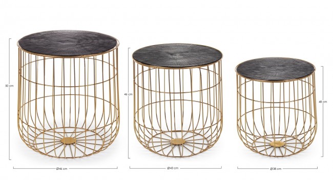 Set 3 Tavolini Contenitori di design Mariam - Samnite
