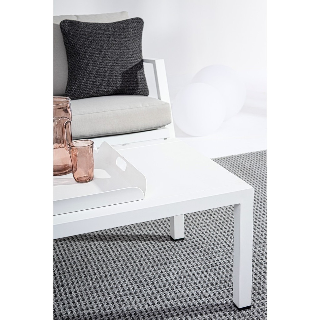 Set da esterno 4 pz Salotto con cuscini Harley bianco - Samnite
