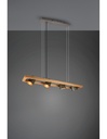 Lampadario Sospensione Rettangolare 4 Spot Orientabili Legno E Metallo Nichel Bell Trio Lighting - Samnite