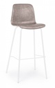 Sgabello bar ecopelle beige Kyra cm 39 x 44 x 103,5 - Samnite