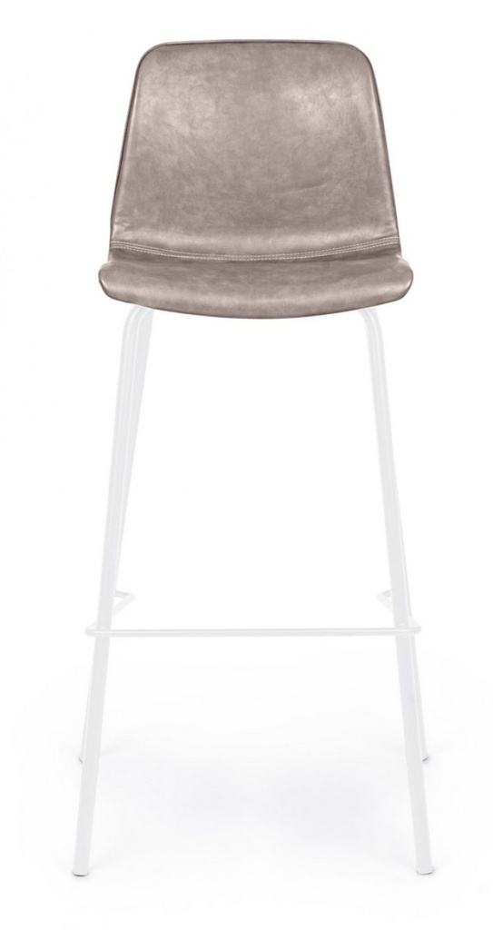 Sgabello bar ecopelle beige Kyra cm 39 x 44 x 103,5 - Samnite