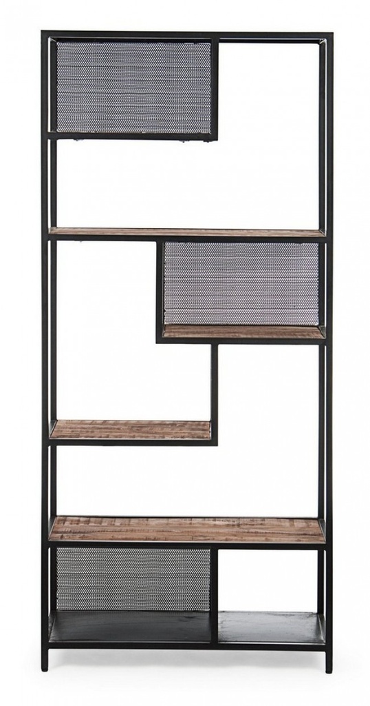 Libreria 6 piani in metallo stile industriale cm 84x35x188h - Samnite