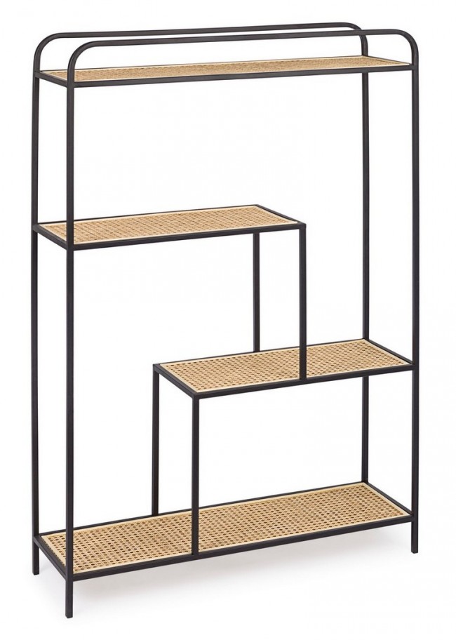 Libreria in acciaio Sagomata quattro ripiani Antracite ELYOT 85,5x25,5x h131 cm - Samnite