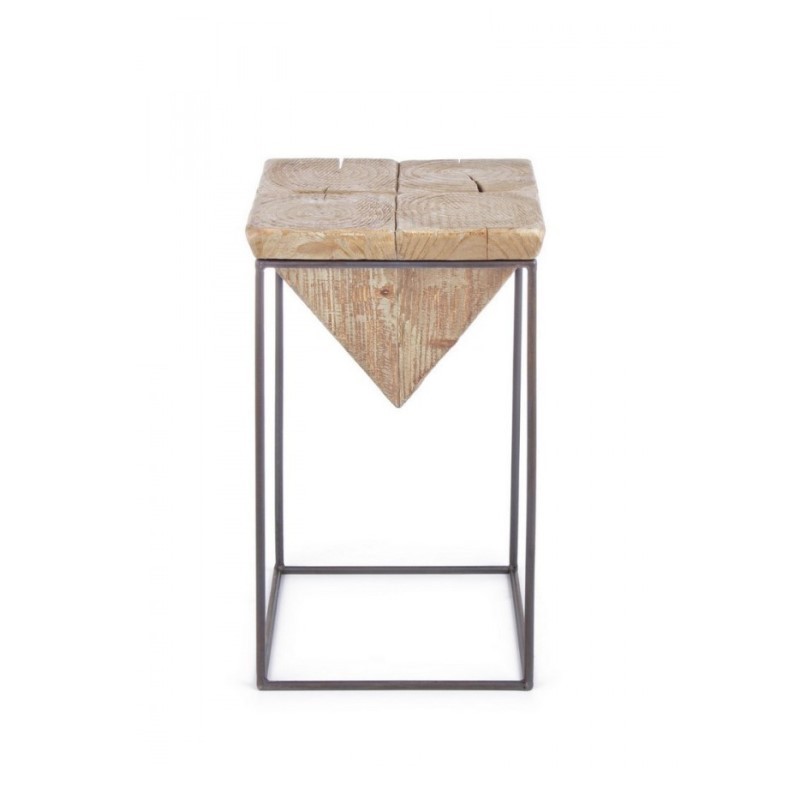 Sgabello in acciaio seduta in legno di abete PRISMY 31x31xh.55 cm - Samnite
