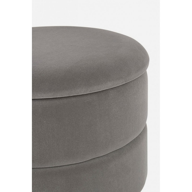 Sgabello struttura metallo dorato velluto grigio - Samnite