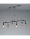 Sospensione 6xE27 Industrial Argento Anticato Gotham L102 cm Trio Lighting - Samnite