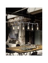 Sospensione 6xE27 Industrial Argento Anticato Gotham L102 cm Trio Lighting - Samnite