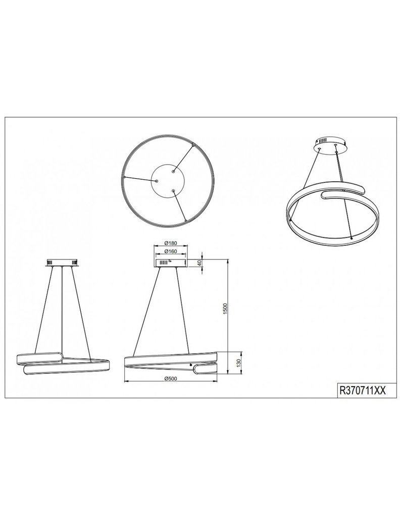 Sospensione Design Spirale Led Dimmer 4000k Parma Bianco Trio Lighting - Samnite
