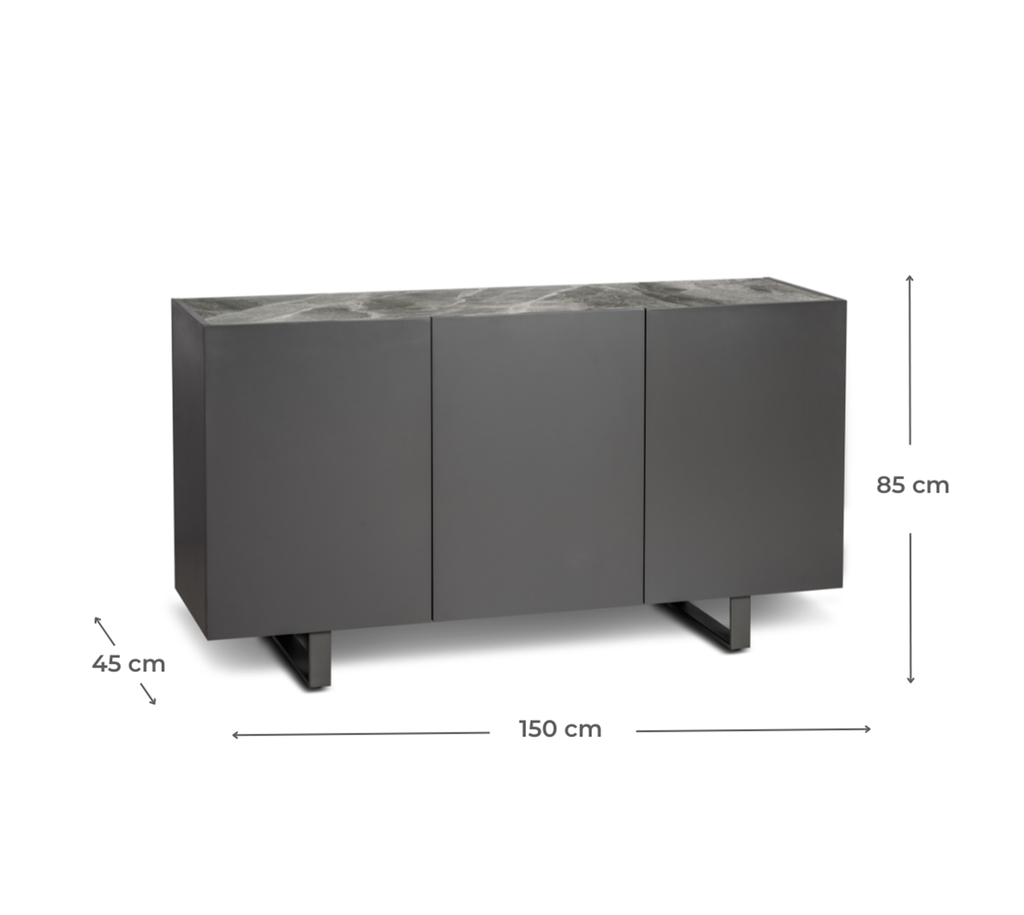 Madia 3 ante grigio-grigio scuro 45  cm x 150  cm H. 85  cm - Samnite