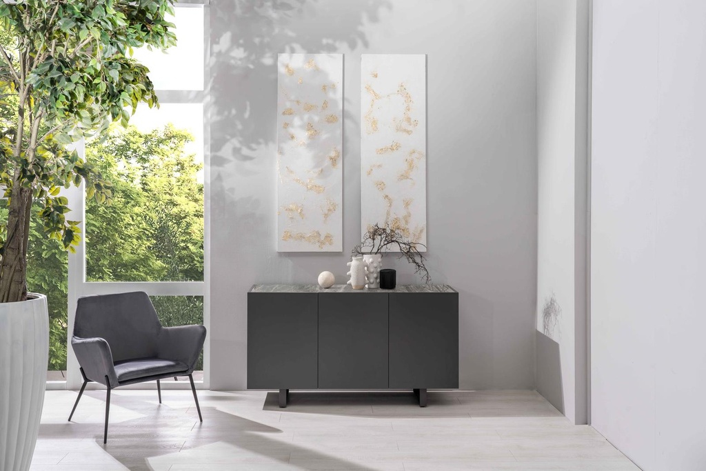 Madia 3 ante grigio-grigio scuro 45  cm x 150  cm H. 85  cm - Samnite
