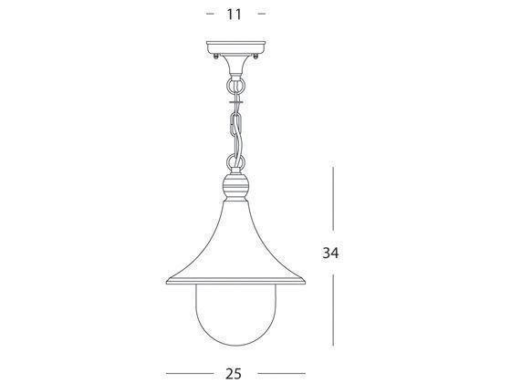 Sospensione Grande E27  linea lampara  nero - Samnite