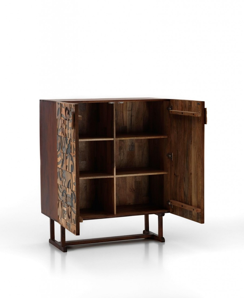 Madia etnica  legno di mango marrone  cm 100 x 45 x h 120 - Samnite