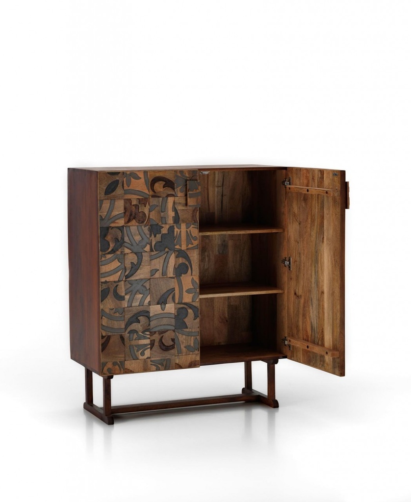 Madia etnica  legno di mango marrone  cm 100 x 45 x h 120 - Samnite