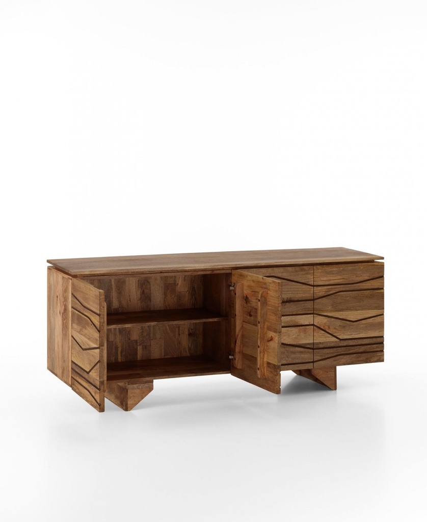 Madia etnica  legno di mango marrone cm 177 x 45 x h 75 - Samnite
