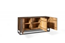 Madia etnica  legno di mango marrone e grigio cm 160 x 45 x h 85 - Samnite