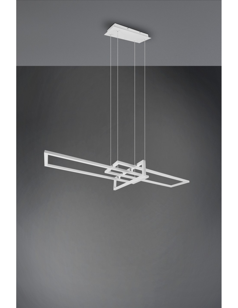 Sospensione Salinas 3 Rettangoli Led 34w Bianco L110 cm Dimmerabile Trio Lighting - Samnite