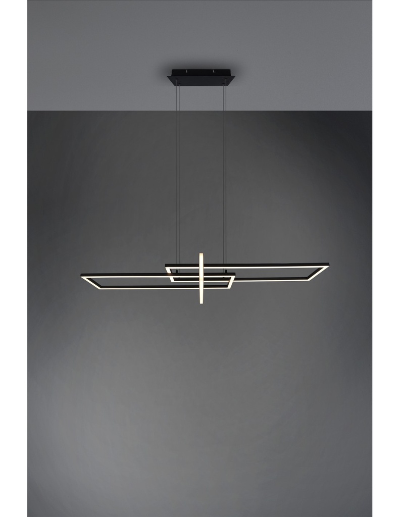 Sospensione Salinas 3 Rettangoli Led 34w Nero L110 cm Dimmerabile Trio Lighting - Samnite