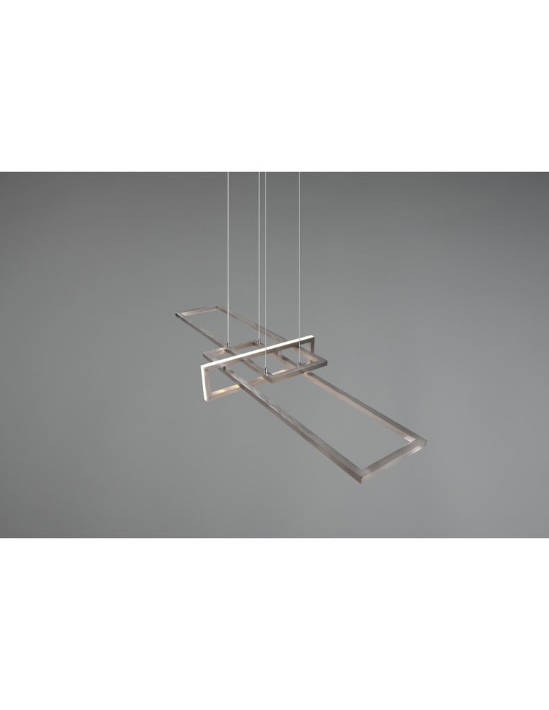 Sospensione Salinas 3 Rettangoli Led 34w Nichel L110 cm Dimmerabile Trio Lighting - Samnite