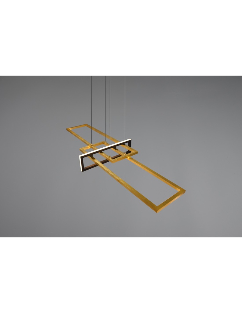 Sospensione Salinas 3 Rettangoli Led 34w Oro-Nero L110 cm Dimmerabile Trio Lighting - Samnite